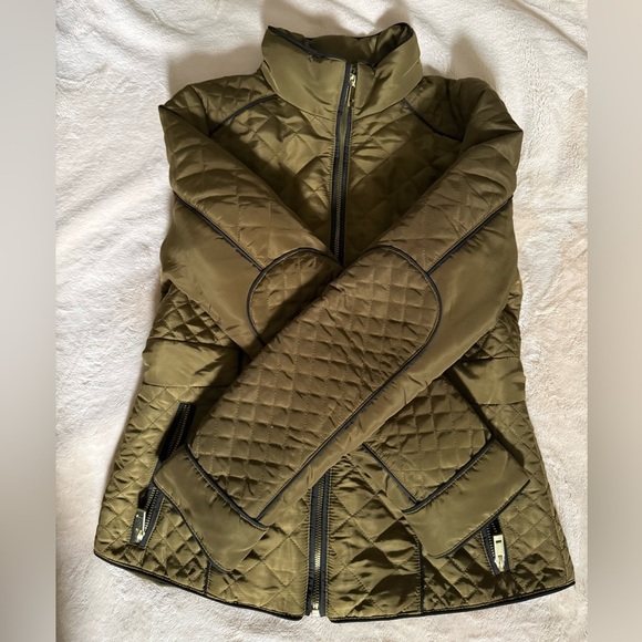Olive Quilted Women's Jacket size 8 - Picture 7 of 12